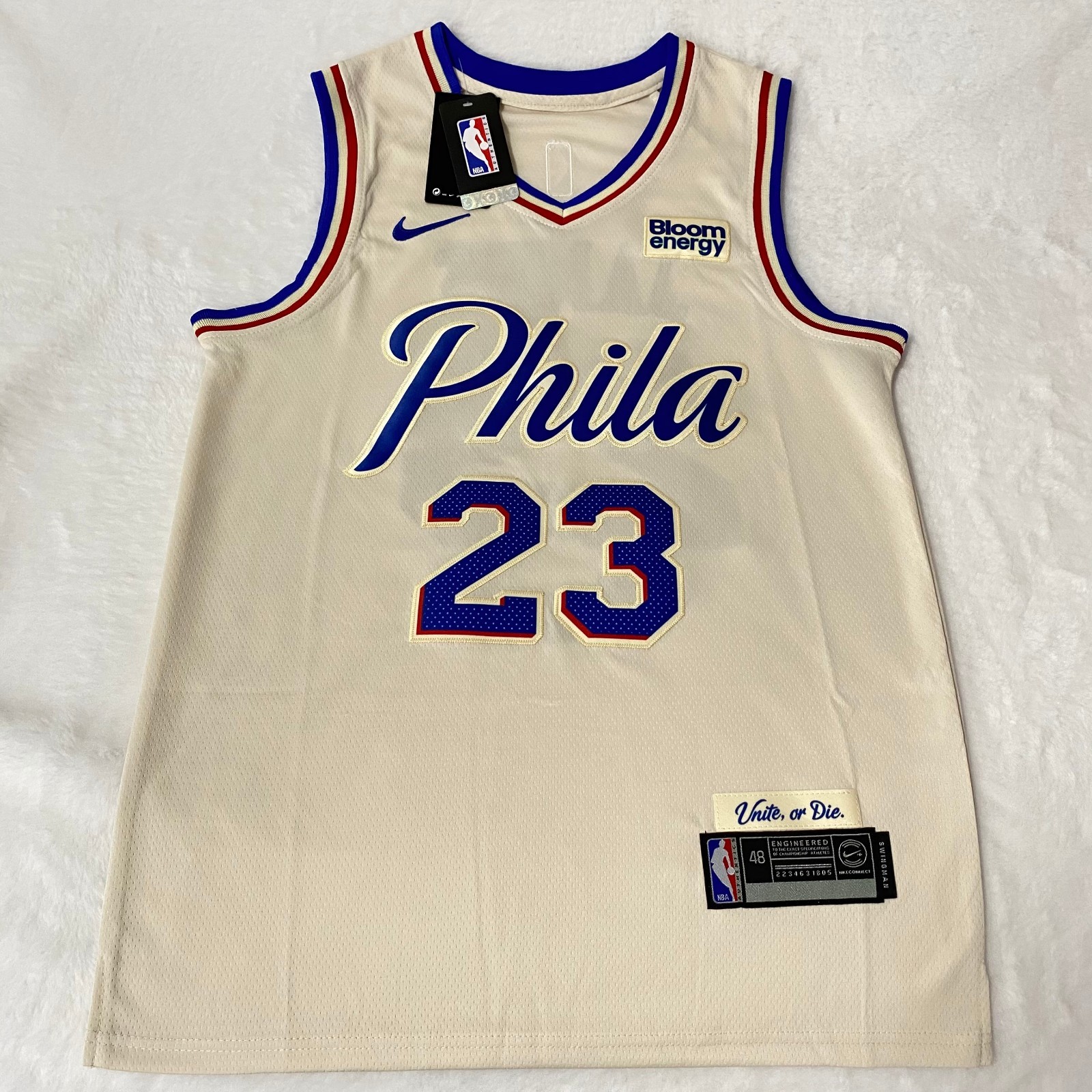LeBron James #23 men's white embroidered jersey, sizes S-2XL
