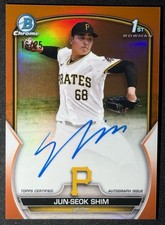 2023 Bowman Chrome 1st True Orange Refractor Auto /25 Jun-Seok Shim #CPA-JSH
