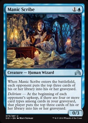 x4 Manic Scribe U MTG Shadows over Innistrad M/NM, English