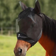 Horse Fly Mask Large Space Breathable UV Protection Equine Mask with Reflecti...