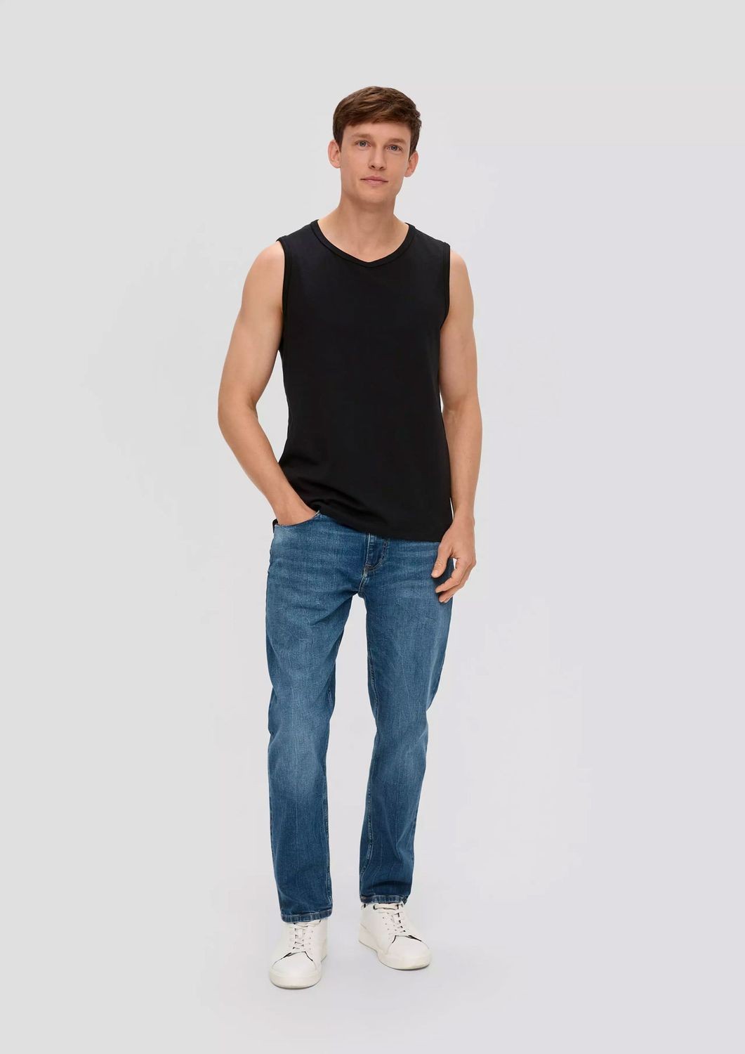 S.OLIVER Herren Shirts ärmellos Rundhalsausschnitt Tanktop Regular Fit 4er Pack