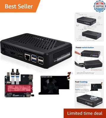 Compact DeskPi Lite Case for Raspberry Pi 5: Efficient Cooling + M.2 SSD Support
