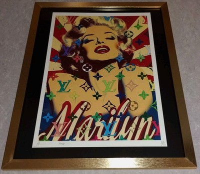DEATH NYC ltd ed signed FRAMED graffiti street art print 45x32cm Marilyn Monroe