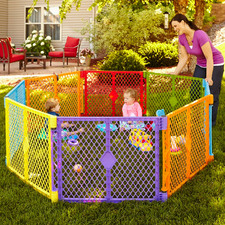 8 Panel Baby Playpen Gate Foldable Child Safety Indoor Outdoor Play Yard Plastic