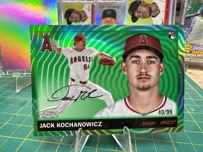 Jack Kochanowicz 2025 Topps Chrome Platinum RC Green Good Vibrations /99 Angels