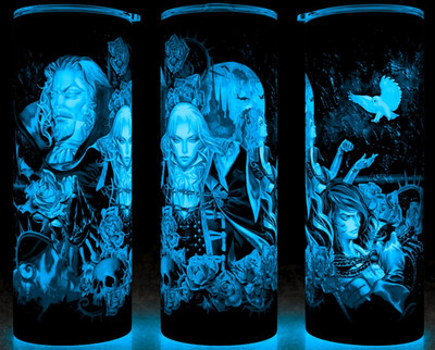Glow in the Dark Castlevania Symphony of the Night Painting Cup Tumbler 20oz