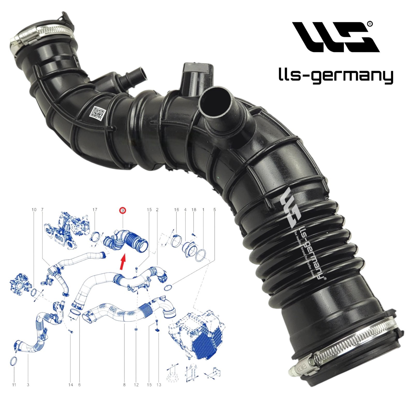 Air Intake Pipe for Dacia Dokker Duster Logan Sandero II 0.9, 1.2 TCe 165764382R
