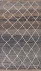 Gray Moroccan Oriental Area Rug 6x10 Trellis Wool Hand-made Room Size Carpet