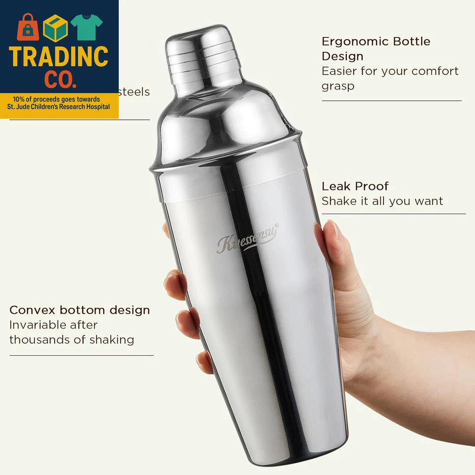 Cocktail Shaker, 24Oz Drink Shaker with Bartender Strainer, Measuring Jigger, B - Image 2 of 4