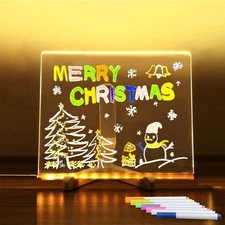LED Note Board with Colors, Glowing Acrylic Message Marker Board, Illuminatin...