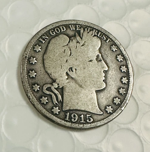 1915 S Barber Silver Half Dollar VF-XF As Pictured # BSHD 1915 S VF-XF