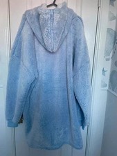 Primark Pale Blue Borg Ladies Snuddie Hooded Oversize Blanket Hoodie Snoodie M-L