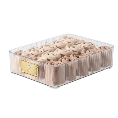 Sock Organizer for Drawer, 15 Compartments Detachable Plastic Underwear Drawe...