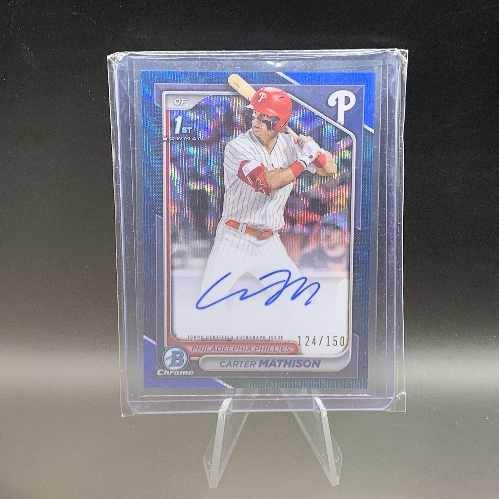 2024 Bowman Draft Chrome Carter Mathison Auto 1st Blue Wave /150 CPA-CMA