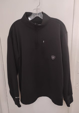 Ariat Tek Cold Series 1/4 Zip Sweatshirt Pullover Fleece Mens Medium Black