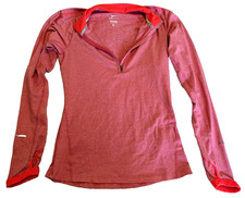 Nike Dri fit  Element Marathon 1/2 Zip Running Top Womens Long Sleeve Orange RUN