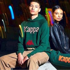 Kappa Knit Hoodie Sweater Kasmart Green Mens Rare Size Medium NWOT