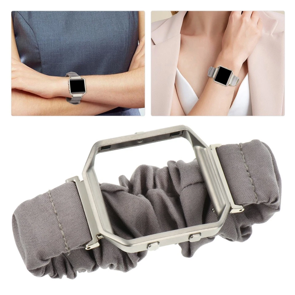 Stoffuhr-Ersatzarmband mit Rahmen, kompatibel mit Fitbit Blaze - Bild 4 von 4
