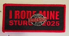 '25 I Rode Mine Sturgis, SD 85th Harley MC Rally Jacket/Vest Pin & Patch Set RED