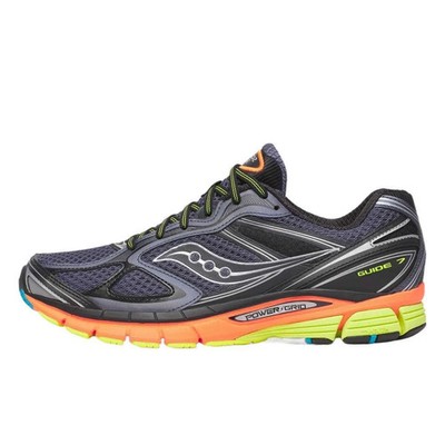 Saucony ProGrid Guide 7 Grey Orange Lime Sneakers Running S70936-13 Mens Size
