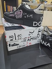 Sneaker Portofino Dolce & Gabbana nera con illustrazioni di corone MISURA 42