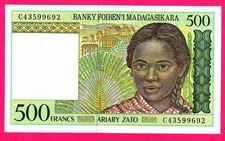 Madagascar 500 Francs ND 1994 P 75 UNC (TK 17 335)