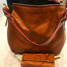 Dooney  Bourke Leather Florentine Hobo Bag w/ Tassel  Matching Wallet