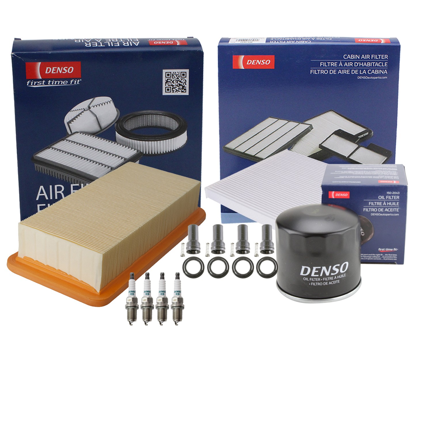 Denso Tune Up Kit 4 Spark Plugs  Boots Kit for Accent 1.6L L4 Naturally Vin C