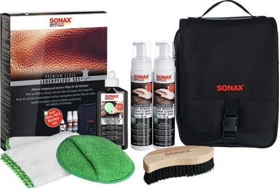 SONAX PREMIUM CLASS LederPflegeSet (3x 250 ml) inkl 2x LederReiniger 1x