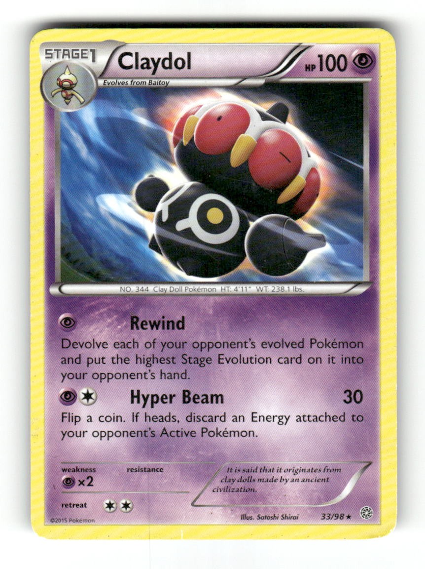Claydol 33/98 Rare XY - Ancient Origins Pokemon Heavily Played
