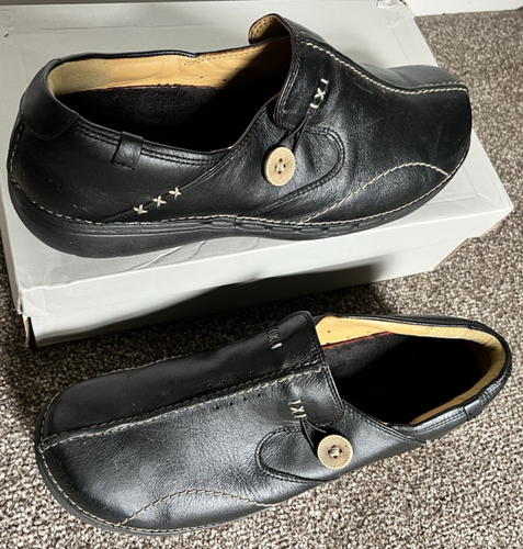 Clarks UnLoop Womens Leather Slip On Flat Comfort Work Shoes Black Size UK 8 E - Picture 12 of 23