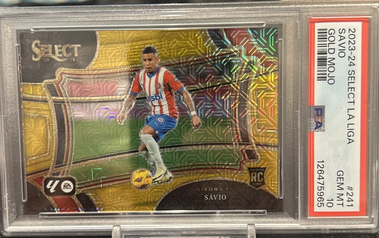2023-24 Select La Liga #241 Savio Field Level Gold Mojo 03/10 PSA GEM MT. 10