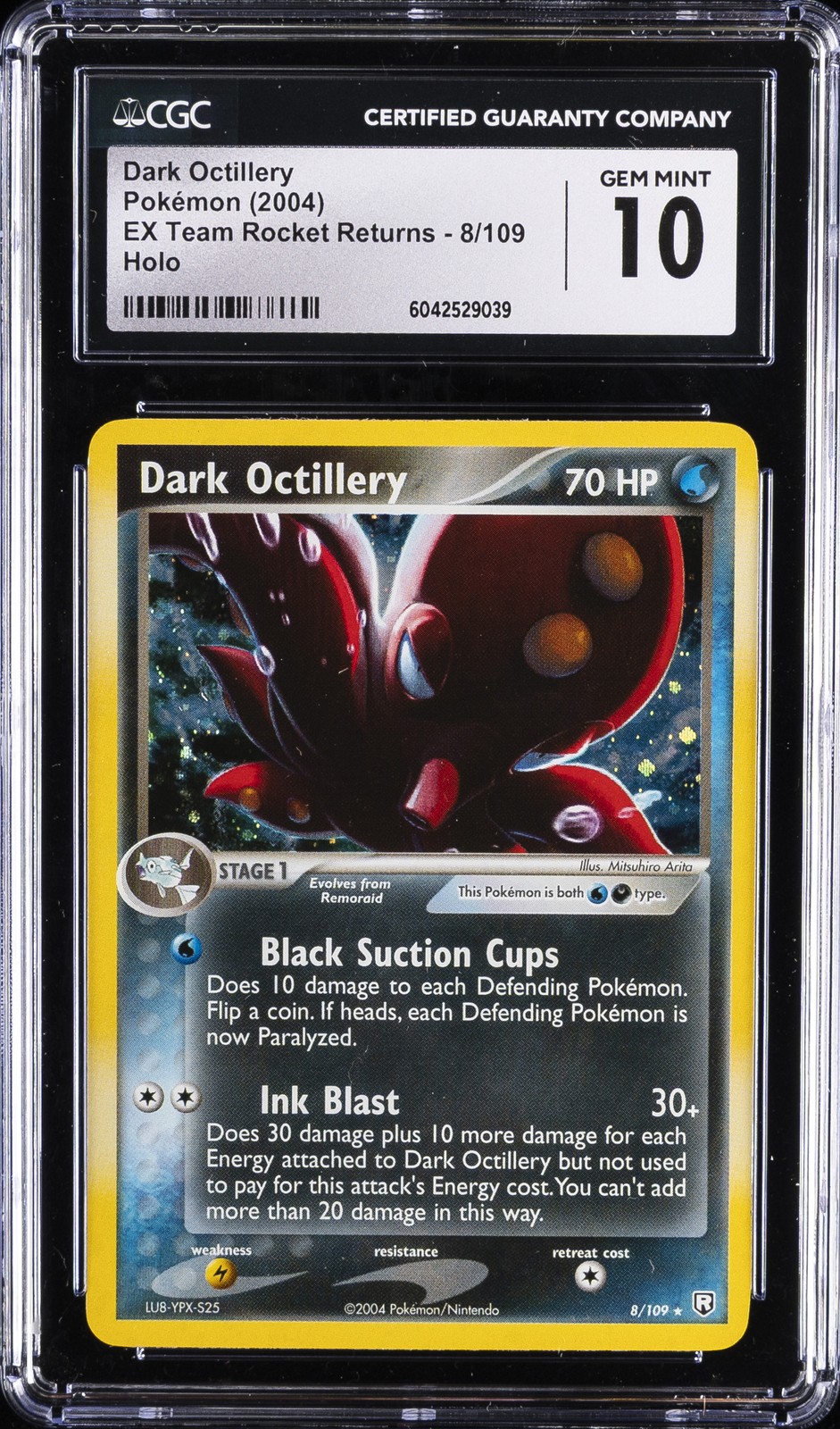 2004 POKEMON EX TEAM ROCKET RETURNS HOLO #8 DARK OCTILLERY CGC 10 GEM MINT