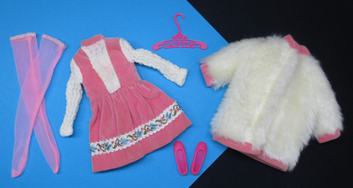 ** Vintage Barbie SKIPPER - PARTY PAIR #3297 - Complete Pink Dress Outfit