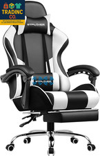 Gaming Chair, Computer Chair with Footrest and Lumbar Support, Height Adjustable