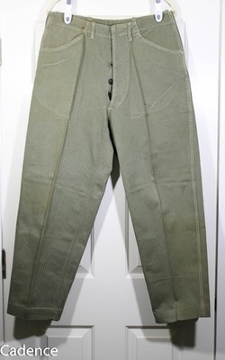 US WW2 USMC Marine Corps P41 HBT Pants Trousers. Named. Worn. NICE