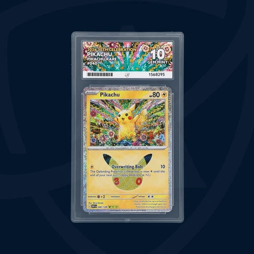 Pokemon TCG Pikachu 040/128 Pikachu Rare 30th Celebration ACE 10 GEM MINT