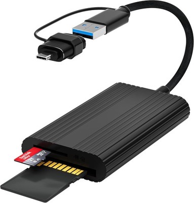 SD Kartenleser,TF 3.0/SD3.0 Dual Stecker 170 MB/S USB 3.0/USB C SD Card Reader