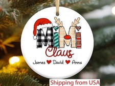 Personalized Mimi Claus Ornament, Mimi Christmas Ornament, Xmas Grandma Ornam...