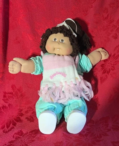 1980s Cabbage Patch Kids Girl Brown Hair & Eyes Original Outfit No Papers READ