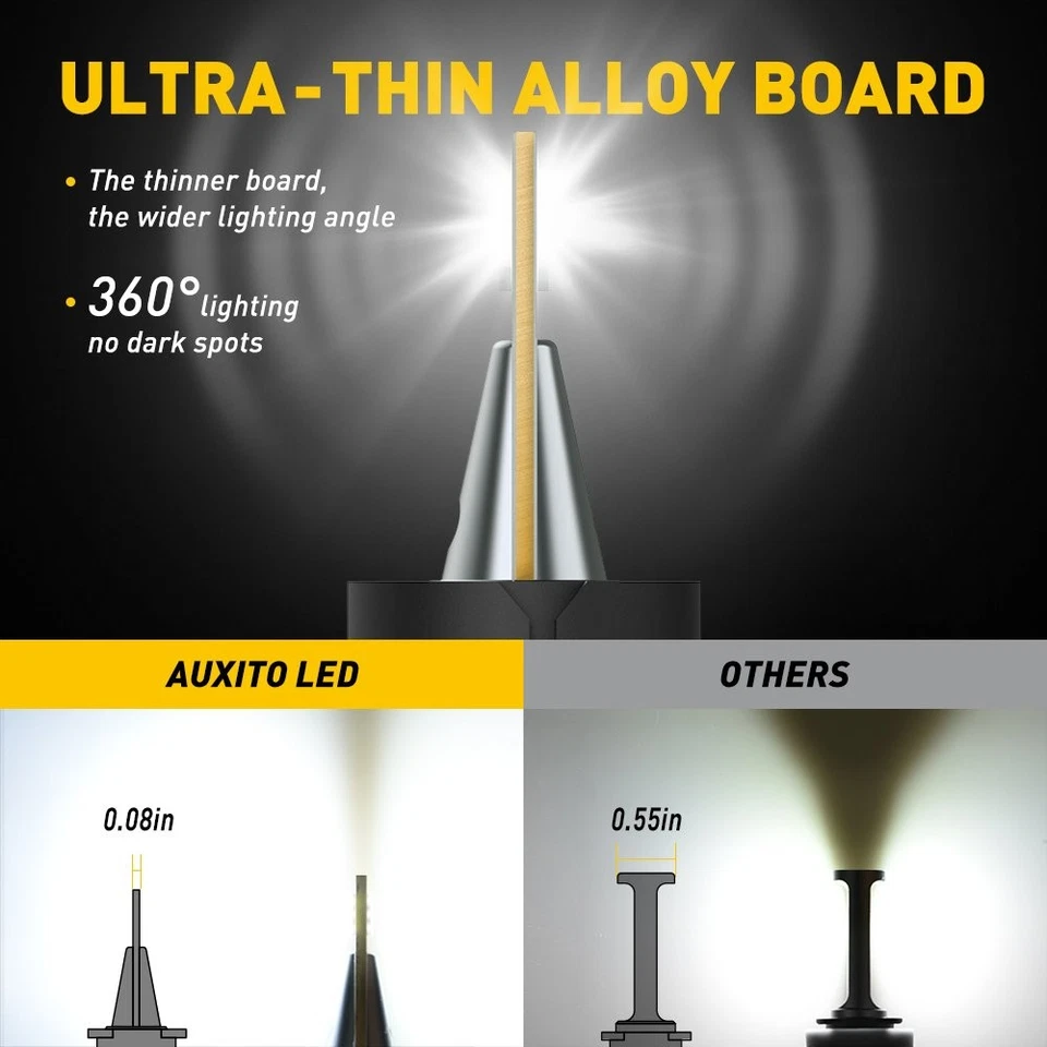 Auxito HB5/9007 Combo Kit LED Headlight High/Low Beam Xenon White Bulb 16000LM Y - Image 3 of 4