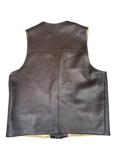 Vintage Vest Mens Deerskin Leather Fleece Lined Western Ranch Custom Coat Co 38 - Bild 3 von 5