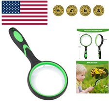 Magnifying Glass, 75MM Handheld Reading Magnifier with Non-Slip Soft Handle f...
