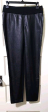 FLASH SALE!! NEW Alfani PLeather Front Pants Leggings 2 XS Small BLACK STRETCHY