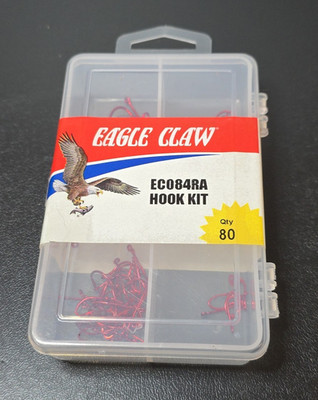 Eagle Claw EC084RA 80 Count Hook Set Red Hooks