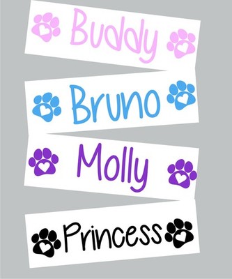 Personalisierte Vinyl-Aufkleber Hund Katze Haustier Etikett Pfote Haustier Name Aufkleber Box Futter
