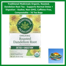 Kosher Organic Dandelion Root Tea - Caffeine-Free Detox Support - 16 Tea Bags