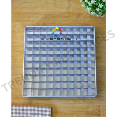 Brownie Divider Pan 100 Slot Grid Aluminium Baking Mold Cake 25cm x 25cm