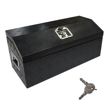 30 Inch Black Aluminum Tool Box with Lock and Key for ATV Truck Pickup RV