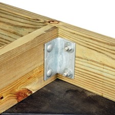 2-1/2" L x 5" H x 0.563" Hole Galvanized Steel Angle Clip w 4 Square Holes